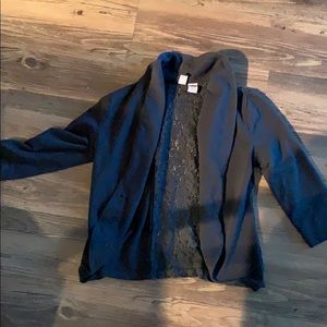Black Lace Cotton Blazer